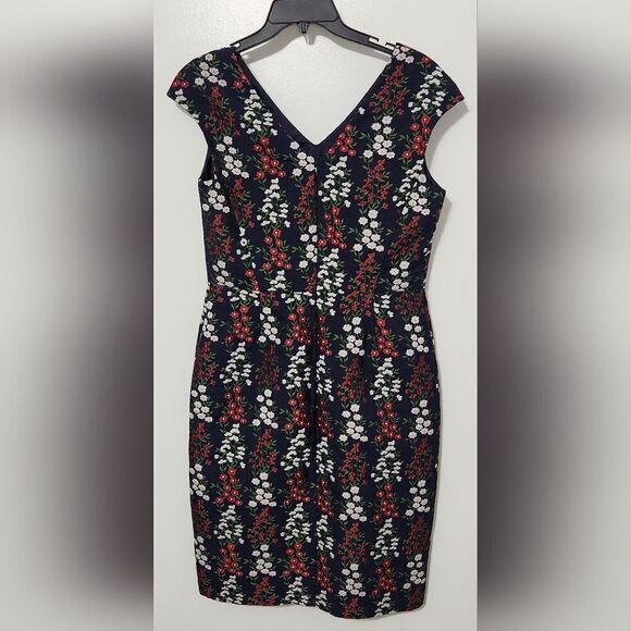 NWT Brooks Brothers Sheath Dress Floral Bellow Knee Sleeveless Embroidered sz 6 - Picture 2 of 4